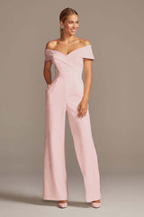 Newinlook Graceful White Off-the-Shoulder Sleeveless Strapless Long Jump Suit