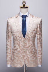 Newinlook Popular Champagne Pink Printed Prom Suit with Notched Lapel