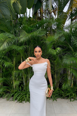 One Shoulder Sleeveless Mermaid Long Formal Dress With Pleated