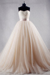 Ball Gown Strapless Sweetheart Tulle Wedding Dress Sweetheart Sleeveless Ruffles Bridal Gowns Online
