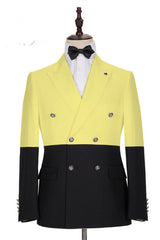 Newinlook Shining Yellow Double-Breasted Summer Wedding Suit