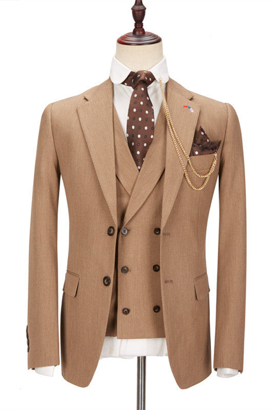 Newinlook Popular Brown Dinner Formal Bespoke Suit with Notched Lapel for Prom
