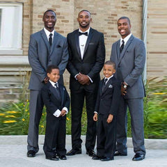 Newinlook Modern Black Silk Notched Lapel Two-Piece Wedding Suit for Men’s Parties