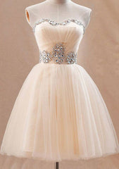 Beaded Tulle Strapless Short/Mini Cocktail Dress Ball Gown