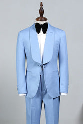 Newinlook Rock Sky Blue Bespoke Wedding Suit for Bridegrooms