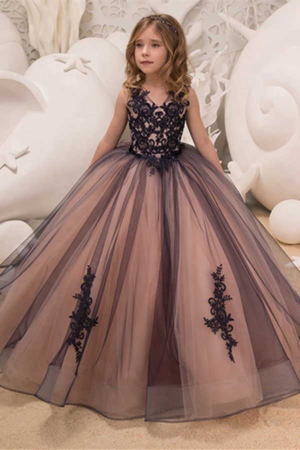 Black Lace Princess Ball Gown Flower Girl Dress Newinlook Black Lace Princess Ball Gown Flower Girl Dress Newinlook