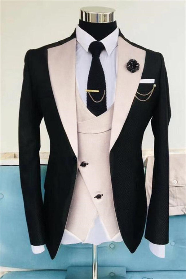 Newinlook Fashion Slim Fit Prom Suits, Black Wedding Tuxedos Outfit Suits for Men