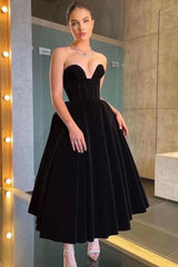 Newinlook Black Strapless Sleeveless Evening Dress Sweetheart