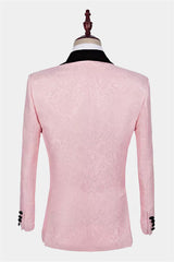 Newinlook Reception Suit - Pink Jacquard Tuxedo on Sale for Groom