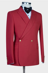 Newinlook Handsome Red Peaked Lapel Summer Wedding Suit for Men