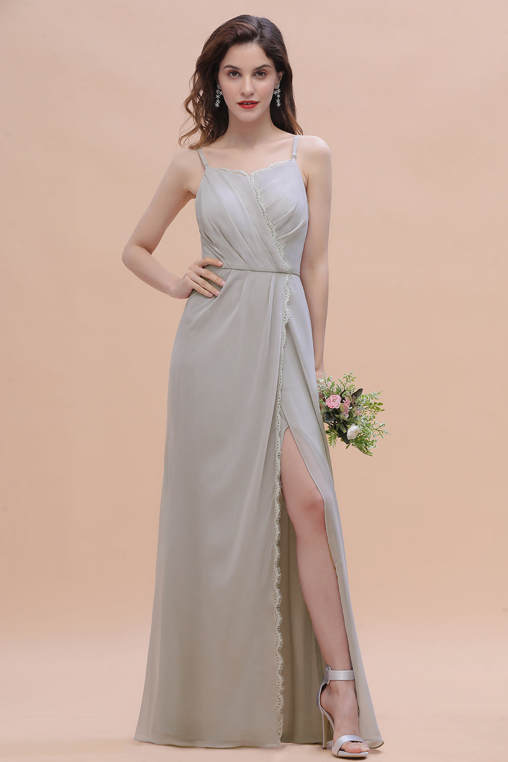Chic Spaghetti Straps Chiffon Lace A-Line Bridesmaid Dresses On Sale Newinlook Chic Spaghetti Straps Chiffon Lace A-Line Bridesmaid Dresses On Sale Newinlook