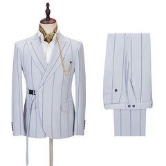 Newinlook Popular Slim Fit Striped Formal Dinner Suit with Peaked Lapel