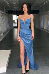 Newinlook Light Green Mermaid Sweetheart Evening Dress With Split