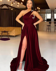 Newinlook Dark Green Split One-Shoulder Evening Dress Mermaid With Beadings