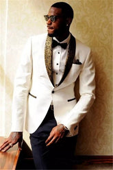 Newinlook Formal Jacquard Tailcoats for Bridegroom and Groomsmen Wedding Suits