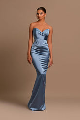 Dusty Blue Prom Dress Sweetheart Mermaid Online