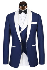 Newinlook Handsome White Lapel Three-Piece Wedding Suit for Groom