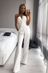 Newinlook Gorgeous Strapless White Jump Suit