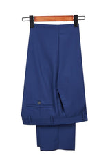 Newinlook Stylish Royal Blue Velvet Stitching One Button New Wedding Party Suit with Shawl Lapel