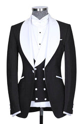 Newinlook New Beach Wedding Suit with Black Shawl Lapel for Groom