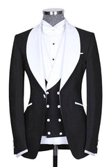 Newinlook New Beach Wedding Suit with Black Shawl Lapel for Groom