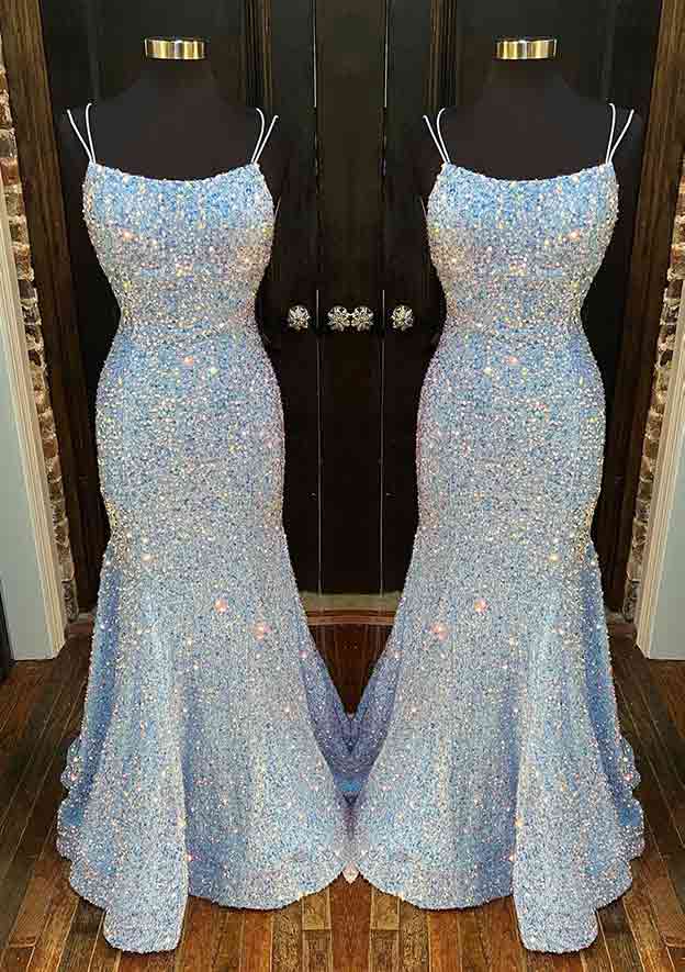 Elegant Trumpet/Mermaid Scoop Neck Sequin Prom Dress/Evening Dress