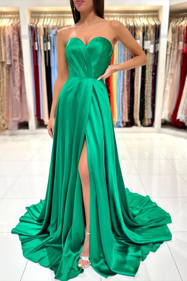 Emerald Green Prom Dress Sweetheart Long With Slit Newinlook Emerald Green Prom Dress Sweetheart Long With Slit Newinlook