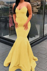 Newinlook Sweetheart Mermaid Yellow Evening Dress