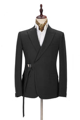 Newinlook High-Quality Buckle Button Business Bespoke Prom Suit with Peak Lapel for Men