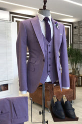 Newinlook Shining Violet Purple Three-Piece Prom Suit for Party