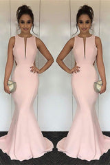Newinlook Mermaid Pink Long Evening Dress