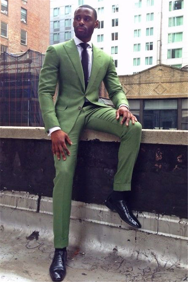 Newinlook Green Prince Suit for Wedding - Formal 2 Pieces, Peaked Lapel