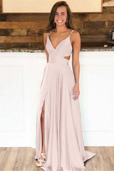 Newinlook Spaghetti-Straps Long Evening Dress Split
