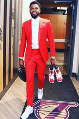 Newinlook New Red Reception Suit with Peaked Lapel and One Button