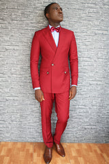 Newinlook Handsome Red Blazer Marriage Suit with Peaked Lapel
