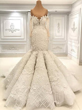 Glamorous Halfsleeves White Mermaid Weddung Dresses Strapless Ruffles Bridal Gowns With Appliques Online