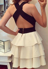 Gorgeous A-Line Satin Homecoming Dress with Ruffles