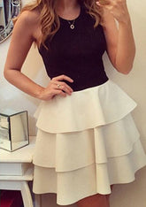 Gorgeous A-Line Satin Homecoming Dress with Ruffles