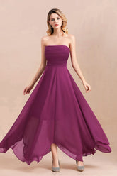 Gorgeous Strapless Ruffle Bridesmaid Dress with Petal Hemline