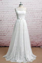 Graceful Floor Length Lace A-line Wedding Dress Online