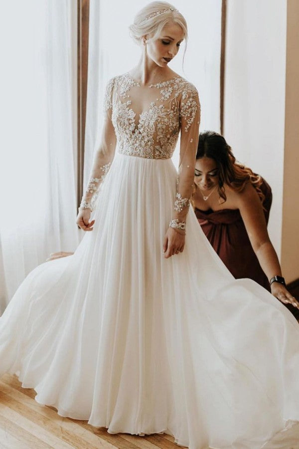 Long Sleeves Lace Wedding Dress Beach Bridal Wears Newinlook Long Sleeves Lace Wedding Dress Beach Bridal Wears Newinlook