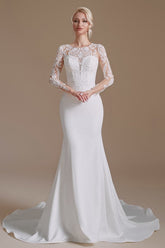 Long Sleeves Mermaid Lace Wedding Dress Online