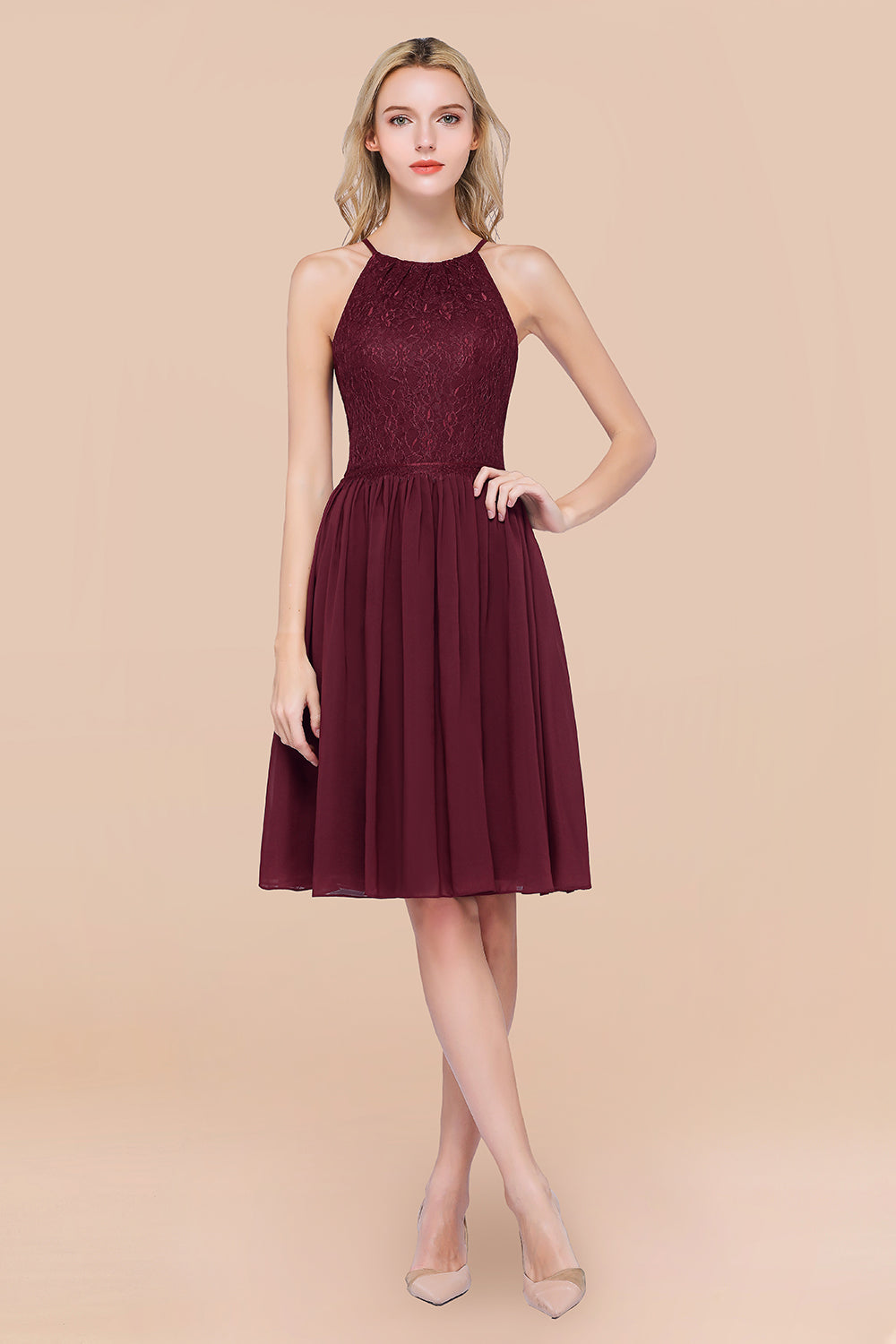 Bride Short Burgundy Bridesmaid Dress Burgundy Knee-Length Bridesmaid Dresses Bride Short Burgundy Bridesmaid Dress Burgundy Knee-Length Bridesmaid Dresses