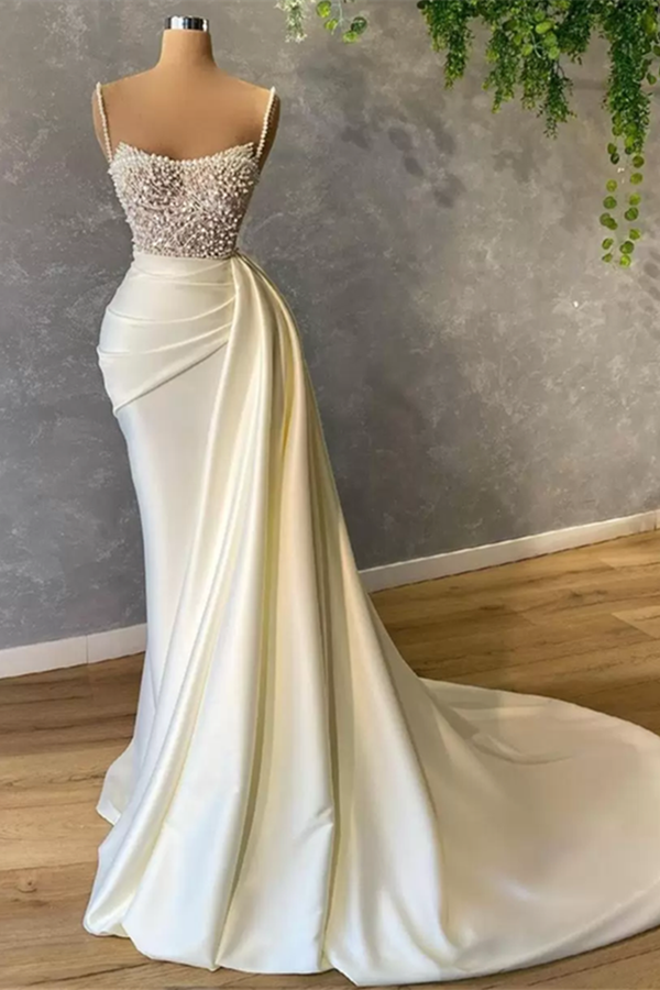 Mermaid Sequins Pearls Prom Dress Sleeveless Evening Maxi Dress With P – Newinlook