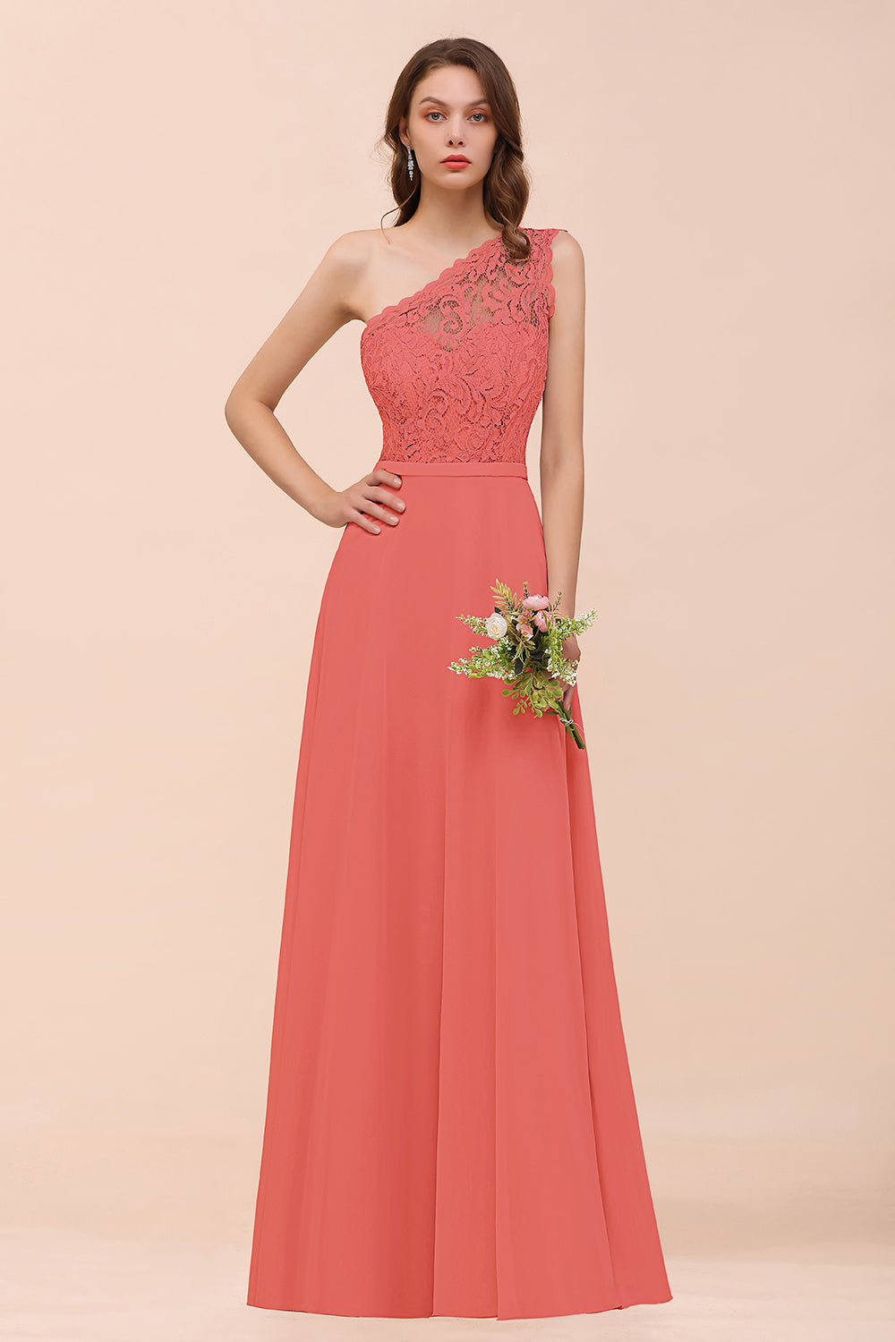 New Arrival Dusty Rose One Shoulder Lace Long Bridesmaid Dresses Newinlook New Arrival Dusty Rose One Shoulder Lace Long Bridesmaid Dresses Newinlook