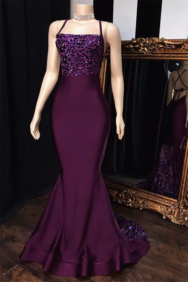 Purple Halter Mermaid Long Prom Dress With Sequins Newinlook Purple Halter Mermaid Long Prom Dress With Sequins Newinlook