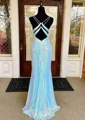Sequin-Embellished V-Neck Sheath Prom Dress/Evening Dress with Split