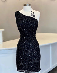 Zelda One-Shoulder Tight Sky Blue Homecoming Dress