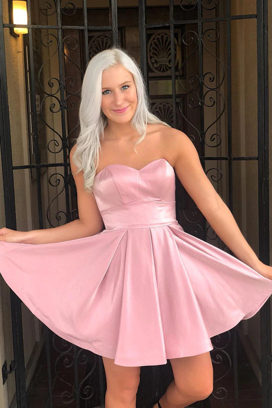 pink short dresses for wedding Guzom Fall Guest Women- Lace Sleeves Cocktail Prom Ballgown Vintage Dress Pink, Women's, Size: 2XL Standard processing time is approx 8 weeks Jovani Short Evening Dress 44328