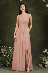 Sleeveless Bridesmaid Dress Long With Slit Online